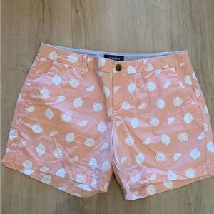 Old Navy Peach-Pink Citrus Print Bermuda Shorts